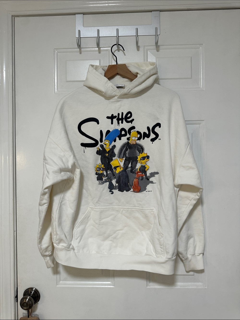 Balenciaga White The Simpsons Graphic Hoodie